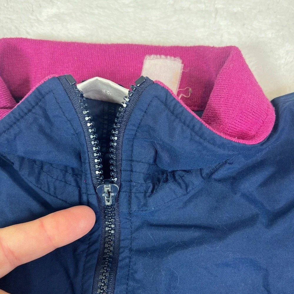 Vintage 90s Nike Windbreaker Jacket Running Blue Fuscia Block Pattern‎ Mens M